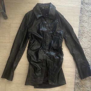 Zara Black Leather Jacket with Structured Silhouette